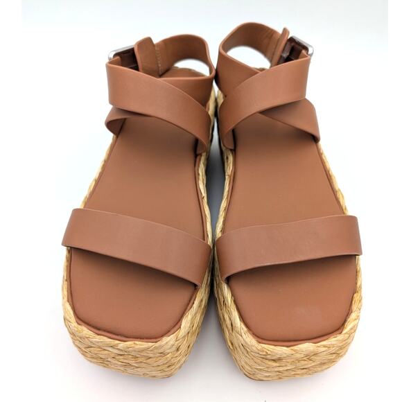 Donna Karan Pure Lalah Ankle Strap Raffia Platform Sandal Size US9.5M EU40.5 - Picture 3 of 12